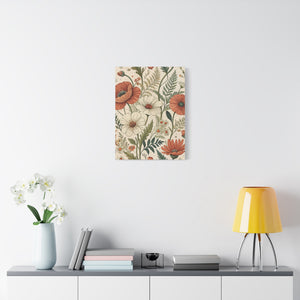 Wildflowers Pattern 017 - 18 in x 24 in Matte Canvas, Stretched, 1.25 in