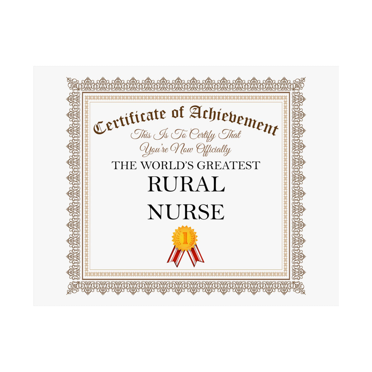 World's Greatest Rural Nurse - 14 in x 11 in Matte Poster