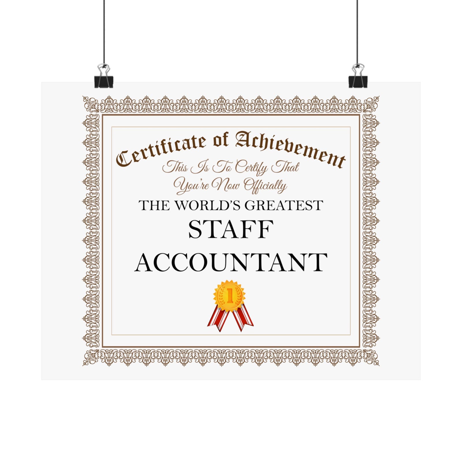 World's Greatest Staff Accountant - 14 in x 11 in Matte Poster