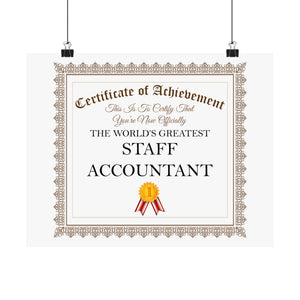 World's Greatest Staff Accountant - 14 in x 11 in Matte Poster