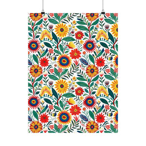 Mexican Floral Fiesta Pattern 023 - 18 in x 24 in Matte Poster