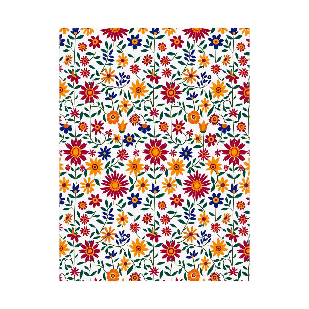 Mexican Floral Fiesta Pattern 017 - 18 in x 24 in Matte Poster