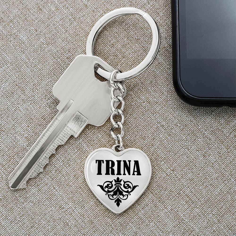 Trina v01 - Heart Pendant Luxury Keychain