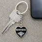 Genevieve v01w - Heart Pendant Luxury Keychain