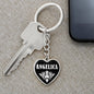 Angelica v01w - Heart Pendant Luxury Keychain