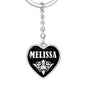 Melissa v01w - Heart Pendant Luxury Keychain