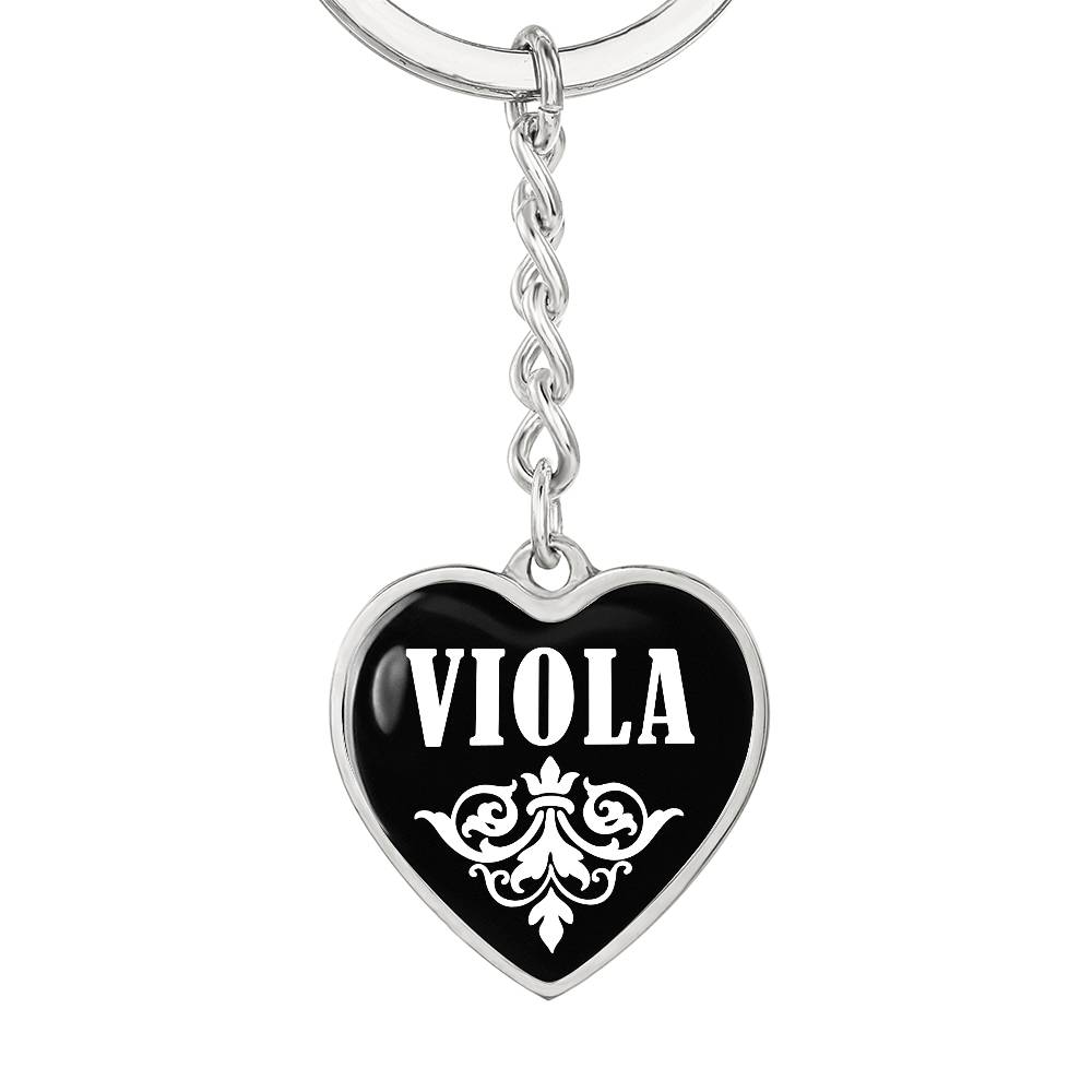 Viola v01w - Heart Pendant Luxury Keychain