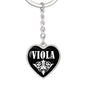 Viola v01w - Heart Pendant Luxury Keychain