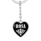 Rosa v01w - Heart Pendant Luxury Keychain