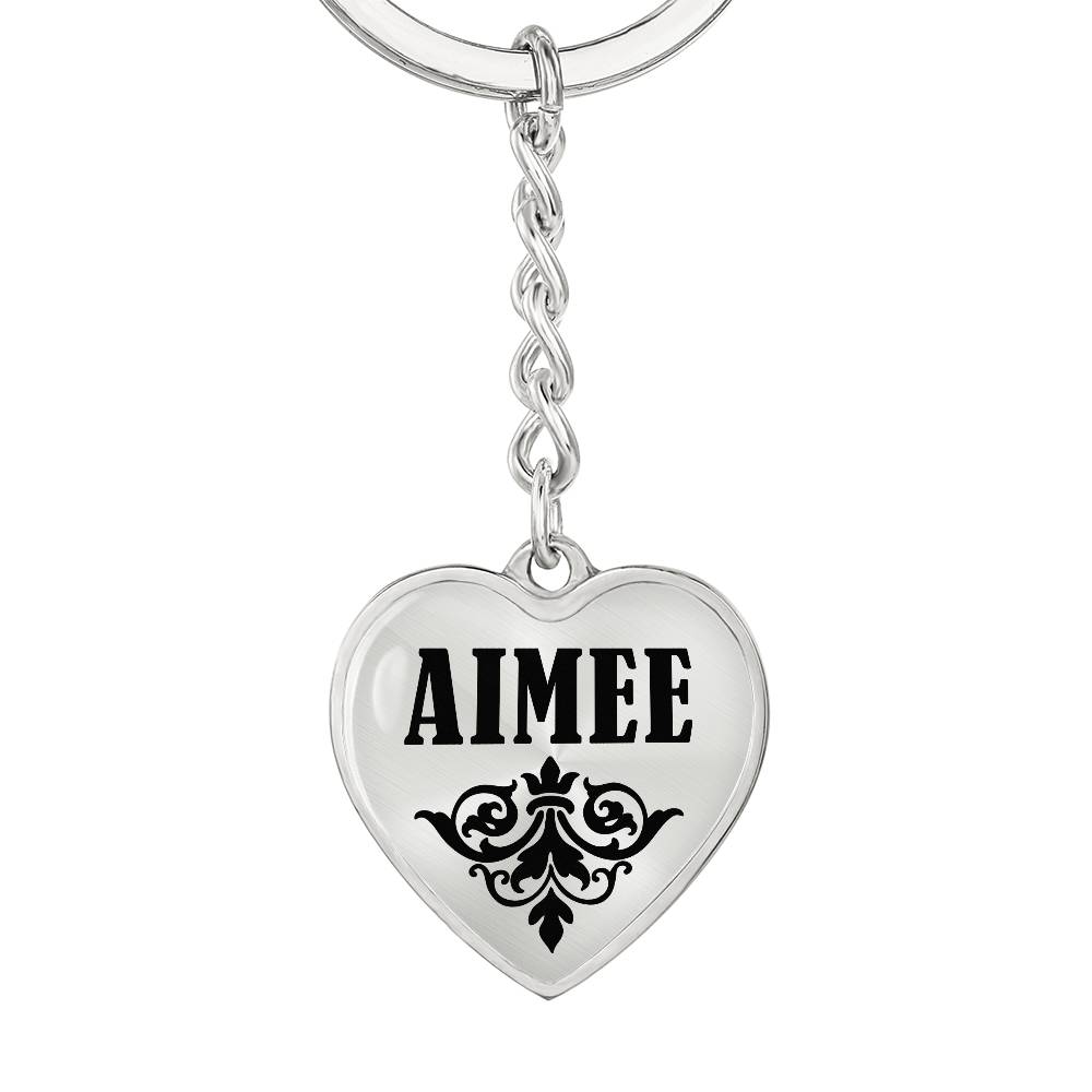 Aimee v01 - Heart Pendant Luxury Keychain