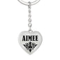 Aimee v01 - Heart Pendant Luxury Keychain