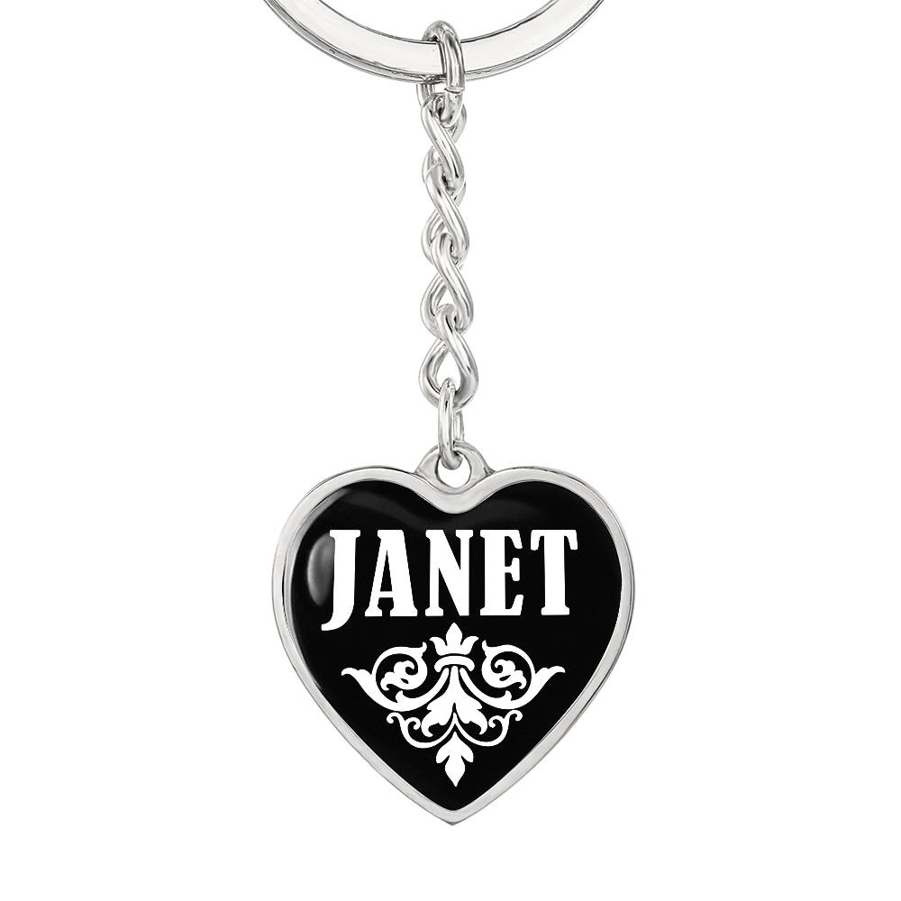 Janet v01w - Heart Pendant Luxury Keychain