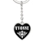 Yvonne v01w - Heart Pendant Luxury Keychain