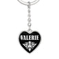 Valerie v01w - Heart Pendant Luxury Keychain