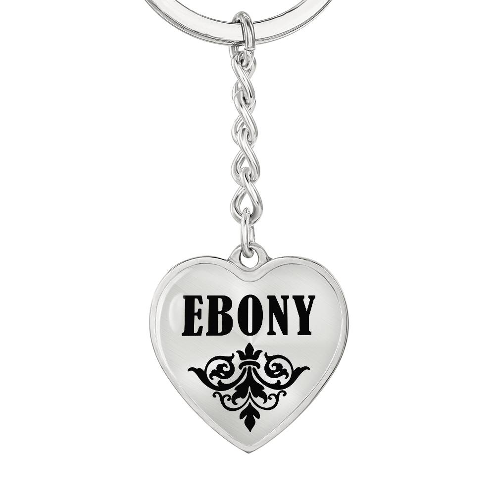 Ebony v01 - Heart Pendant Luxury Keychain