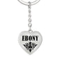 Ebony v01 - Heart Pendant Luxury Keychain