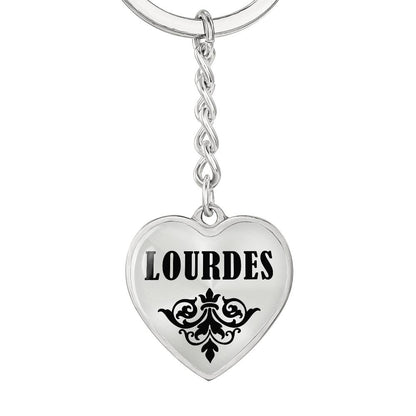 Lourdes v01 - Heart Pendant Luxury Keychain