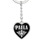 Paula v01w - Heart Pendant Luxury Keychain