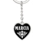 Marcia v01w - Heart Pendant Luxury Keychain