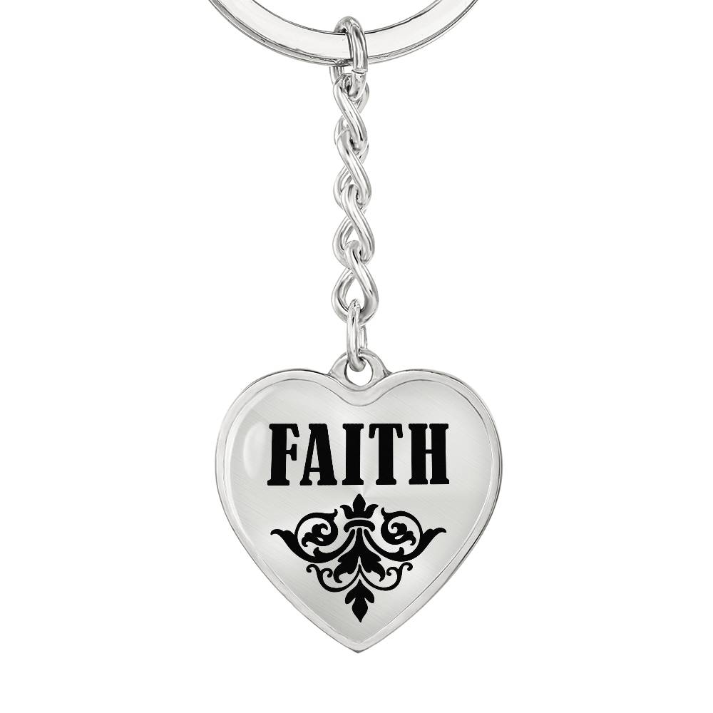 Faith v01 - Heart Pendant Luxury Keychain