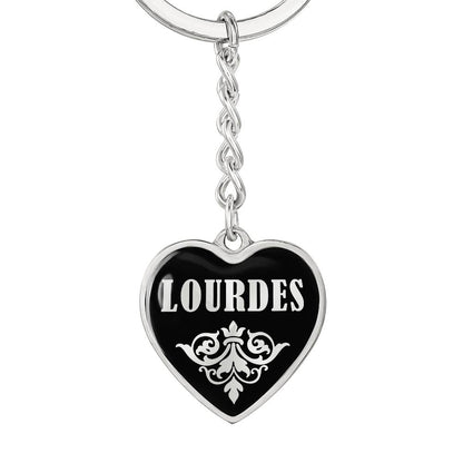 Lourdes v02 - Heart Pendant Luxury Keychain