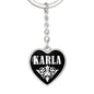 Karla v01w - Heart Pendant Luxury Keychain
