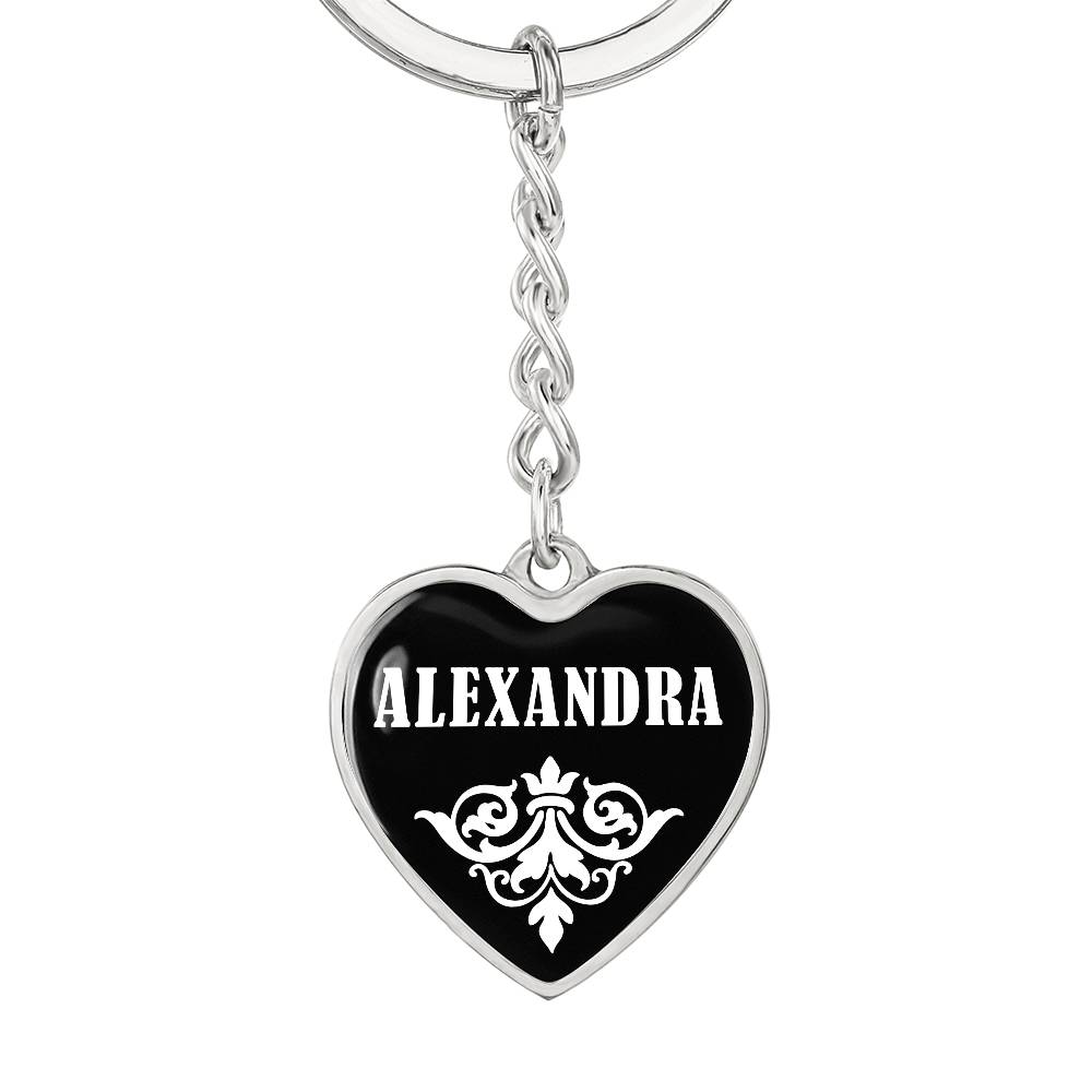 Alexandra v01w - Heart Pendant Luxury Keychain
