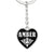 Amber v01w - Heart Pendant Luxury Keychain