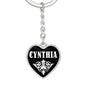 Cynthia v01w - Heart Pendant Luxury Keychain