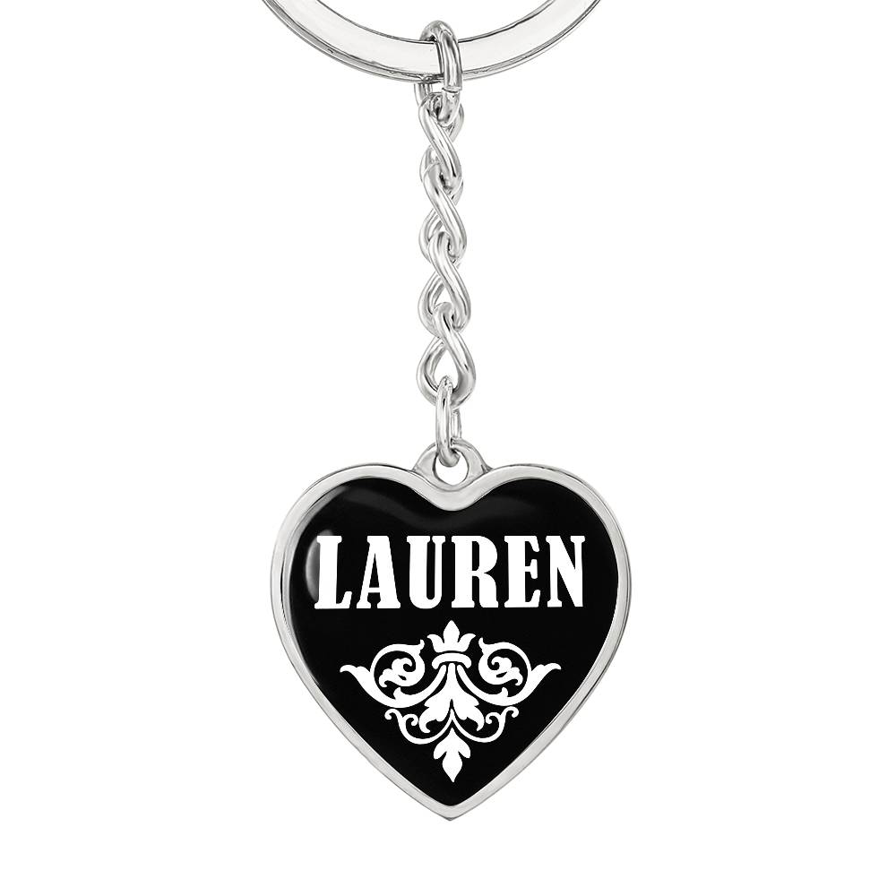 Lauren v01w - Heart Pendant Luxury Keychain