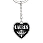 Lauren v01w - Heart Pendant Luxury Keychain