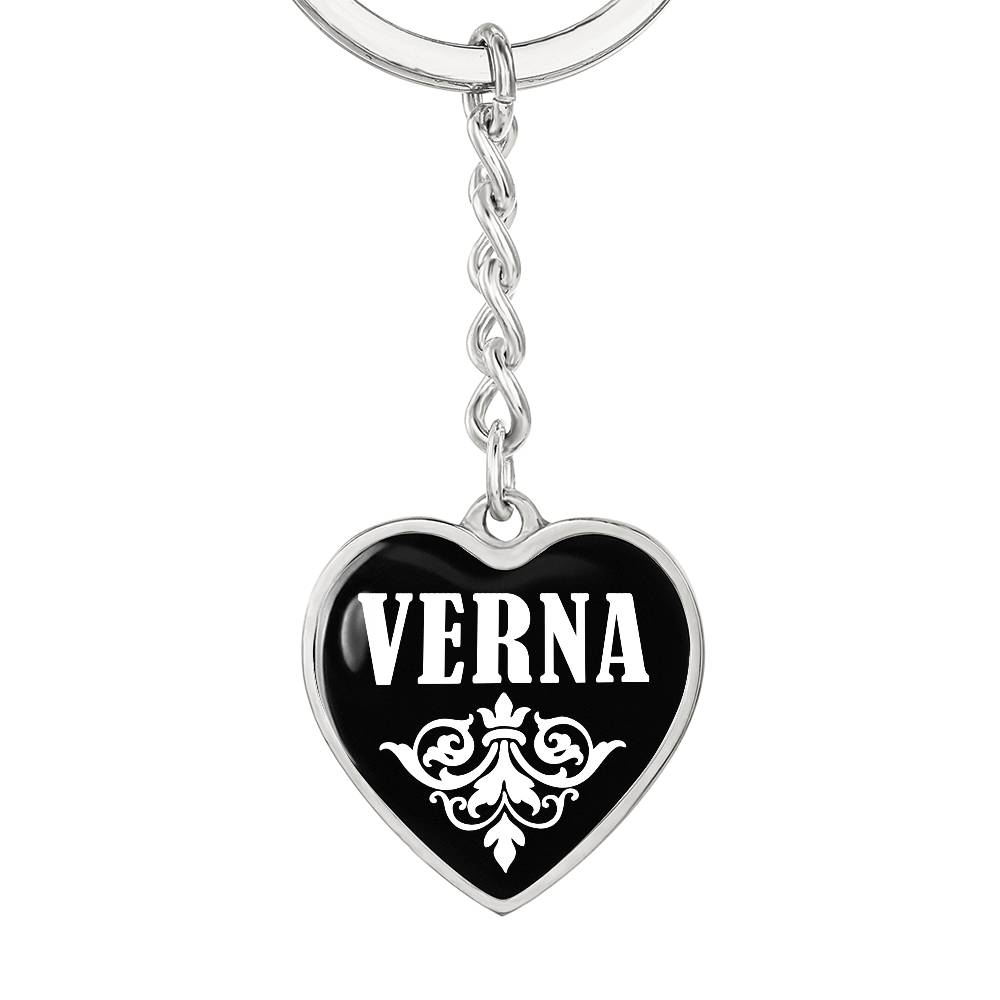 Verna v01w - Heart Pendant Luxury Keychain