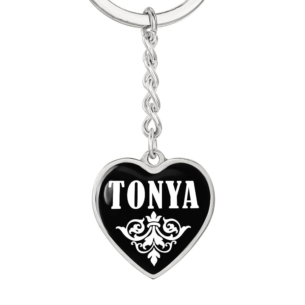 Tonya v01w - Heart Pendant Luxury Keychain