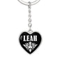 Leah v01w - Heart Pendant Luxury Keychain