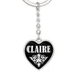 Claire v01w - Heart Pendant Luxury Keychain