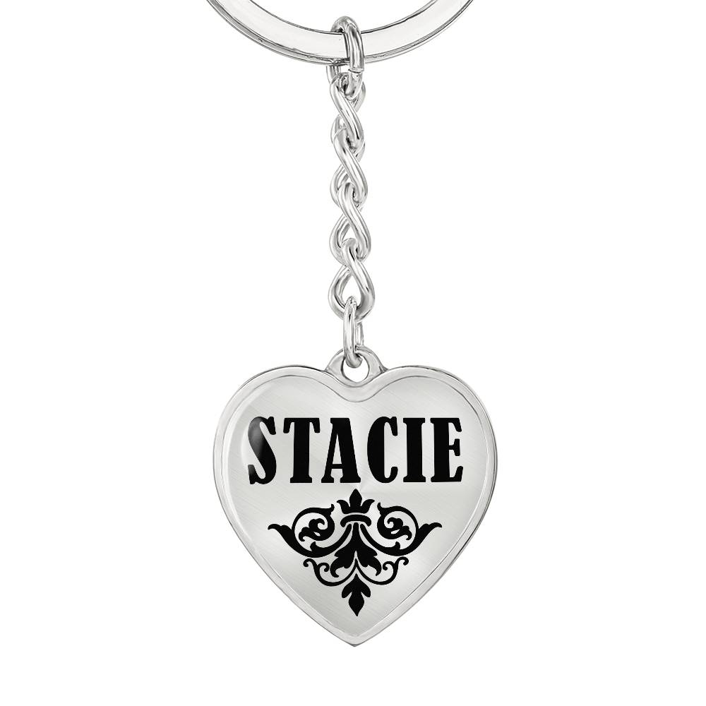 Stacie v01 - Heart Pendant Luxury Keychain