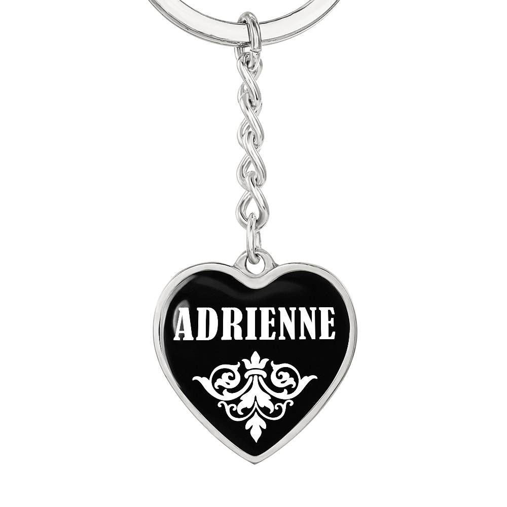 Adrienne v01w - Heart Pendant Luxury Keychain