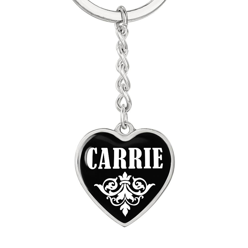 Carrie v01w - Heart Pendant Luxury Keychain