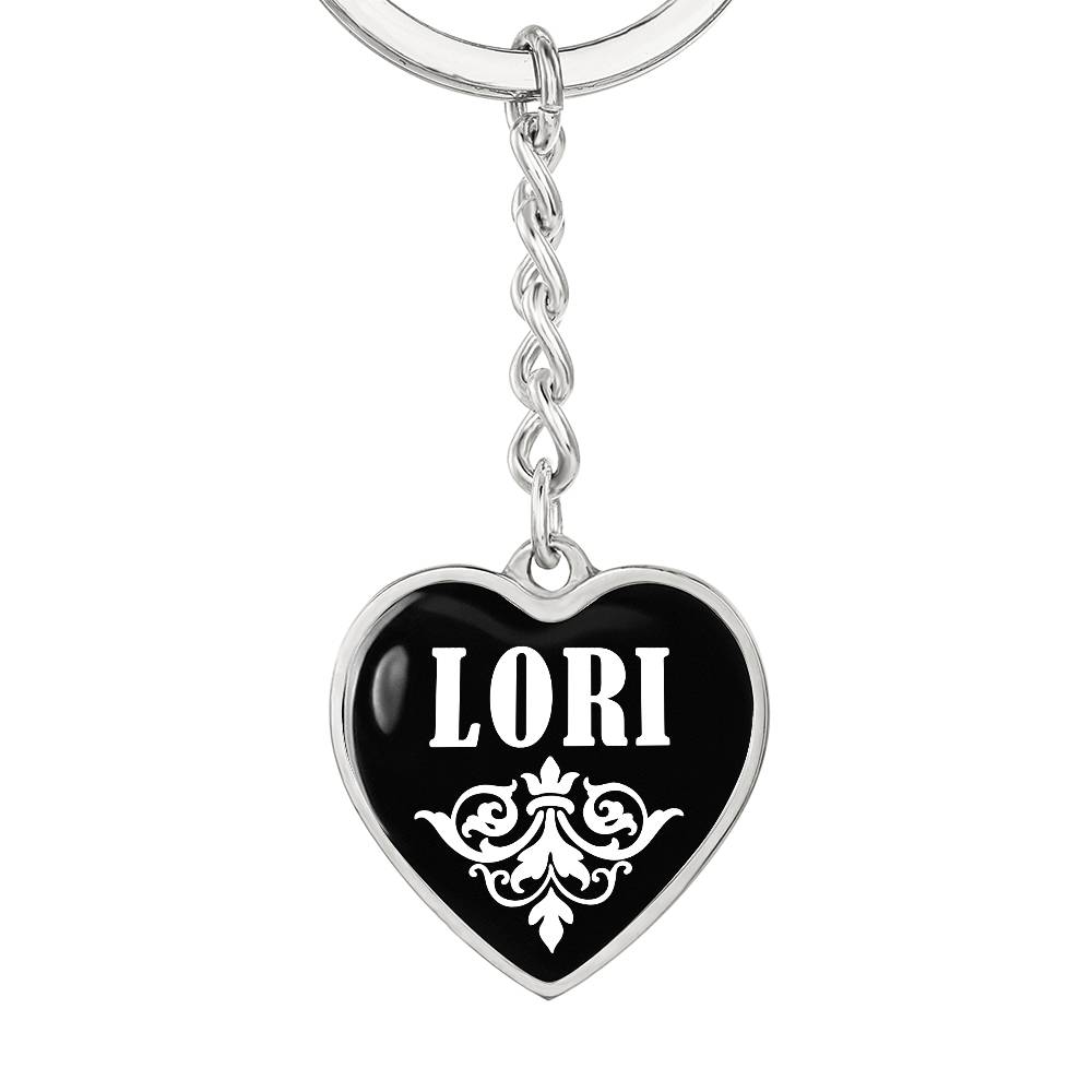 Lori v01w - Heart Pendant Luxury Keychain