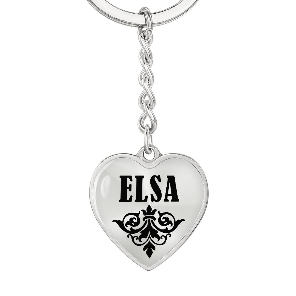 Elsa v01 - Heart Pendant Luxury Keychain