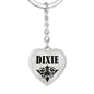 Dixie v01 - Heart Pendant Luxury Keychain