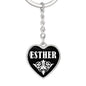 Esther v01w - Heart Pendant Luxury Keychain