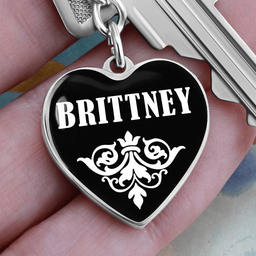 Brittney v03 - Heart Pendant Luxury Keychain