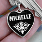 Michelle v01w - Heart Pendant Luxury Keychain