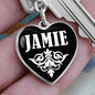 Jamie v01w - Heart Pendant Luxury Keychain