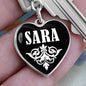 Sara v01w - Heart Pendant Luxury Keychain