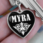 Myra v01w - Heart Pendant Luxury Keychain