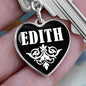 Edith v01w - Heart Pendant Luxury Keychain