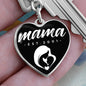 Mama, Est. 2001 v3 - Heart Pendant Luxury Keychain