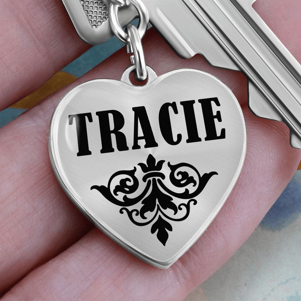 Tracie v01 - Heart Pendant Luxury Keychain